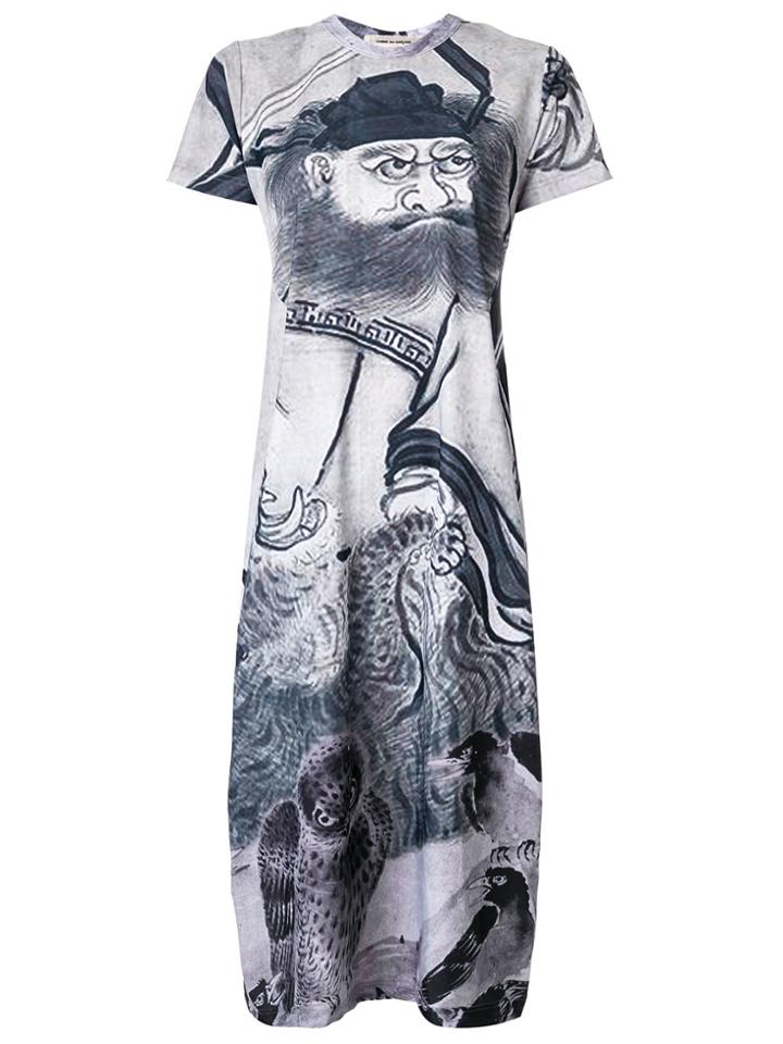 Comme Des Garçons Graphic Print T-shirt Dress - Grey