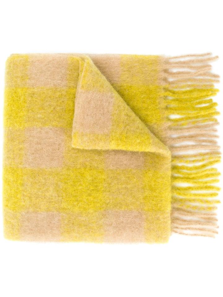 Forte Forte Checked Scarf - Yellow