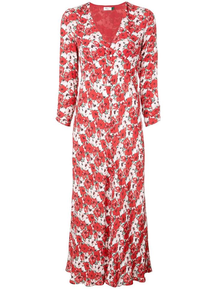 Rixo Diana Floral Print Dress - Red