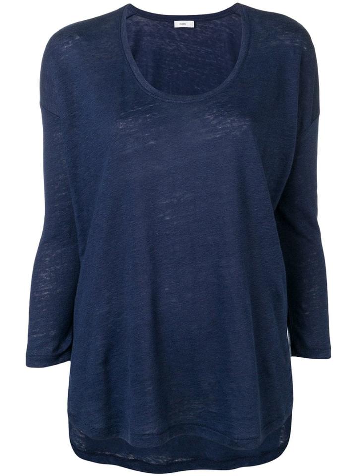 Closed Dolman Sleeve Knit Top - Blue