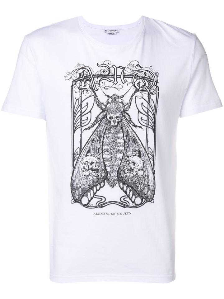 Alexander Mcqueen Moth Graphic T-shirt - White