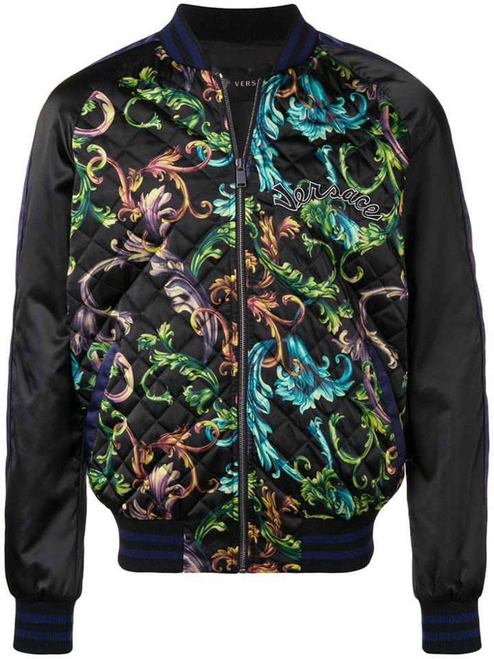 Versace Baroque Quilted Jacket - Black