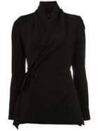 Rick Owens Wrap Jacket, Women's, Size: 42, Black, Polyester/spandex/elastane/cupro/virgin Wool
