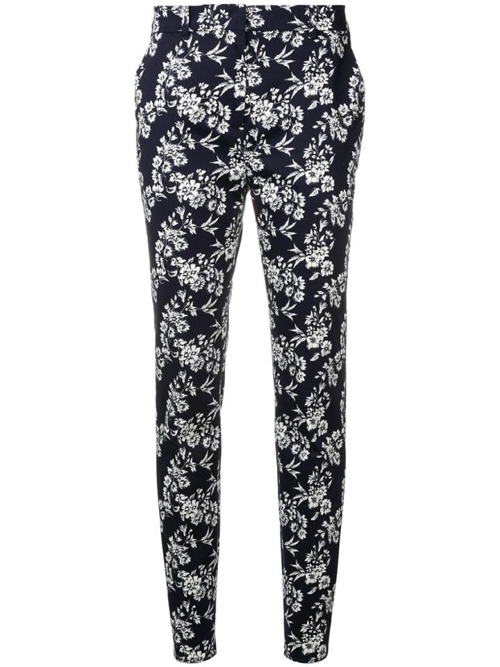 Max Mara Studio Floral Print Tailored Trousers - Blue