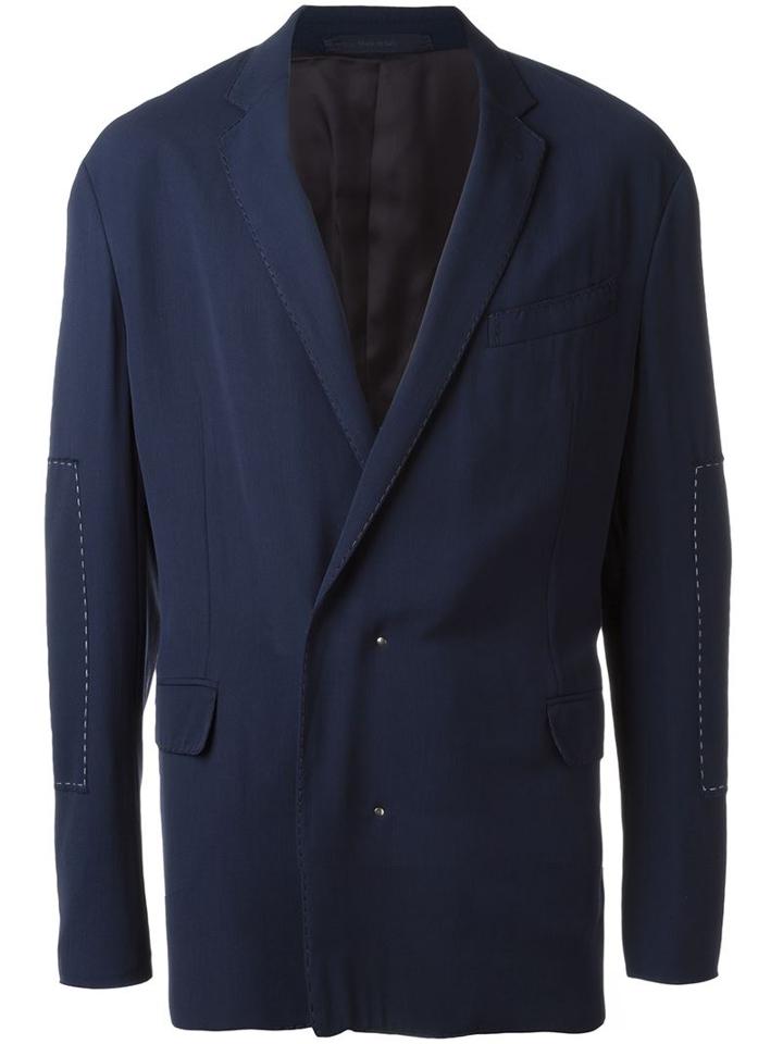 Lanvin 'boxie' Blazer, Men's, Size: 48, Blue, Cupro/viscose/wool