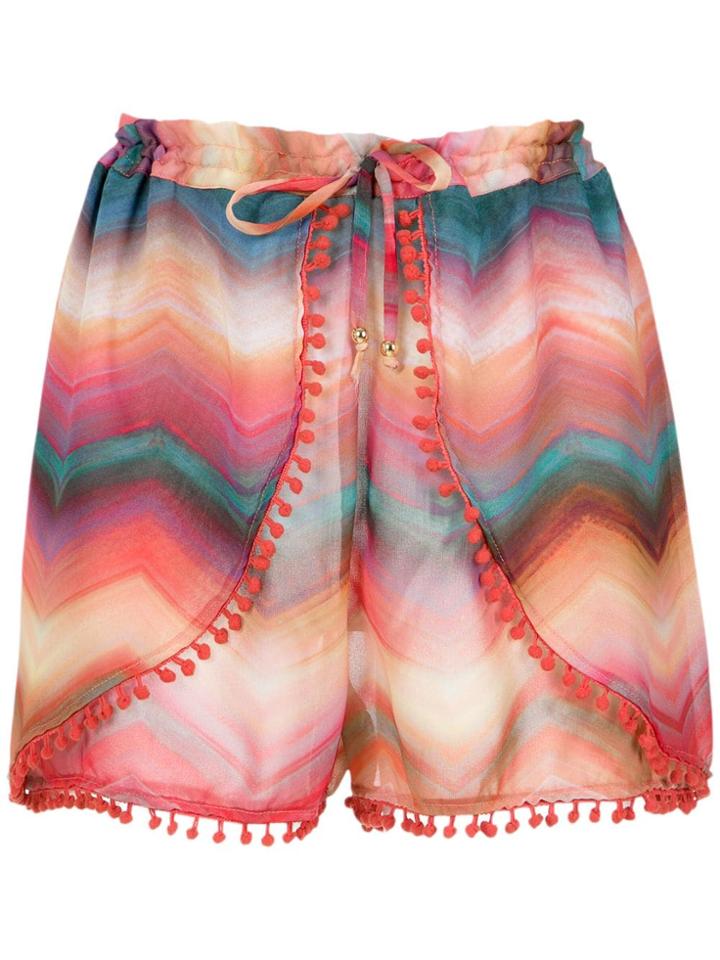 Brigitte Printed Shorts - Orange, Green, Coral, Yellow, Navy