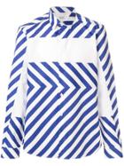 Kenzo Colour Block Diagonal Striped Shirt - Blue