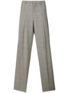 E. Tautz Checked Pleated Trousers - Grey