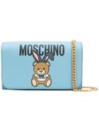 Moschino Teddy Playboy Wallet On Chain - Blue