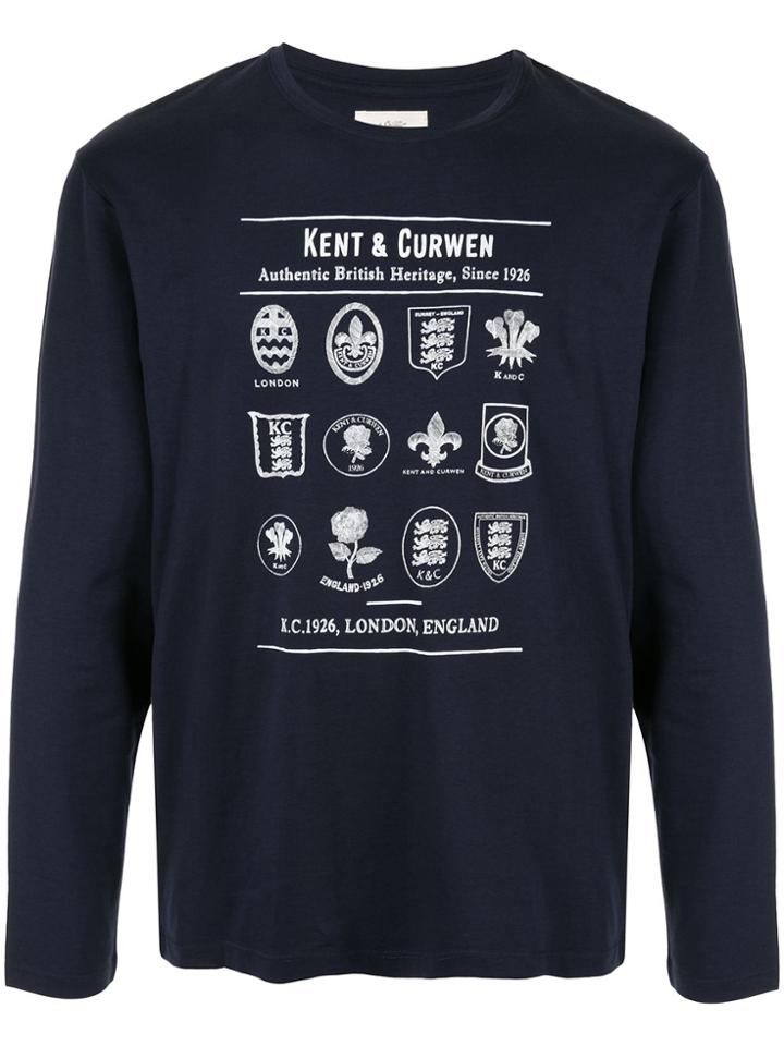 Kent & Curwen Authentic British Heritage Print Top - Blue