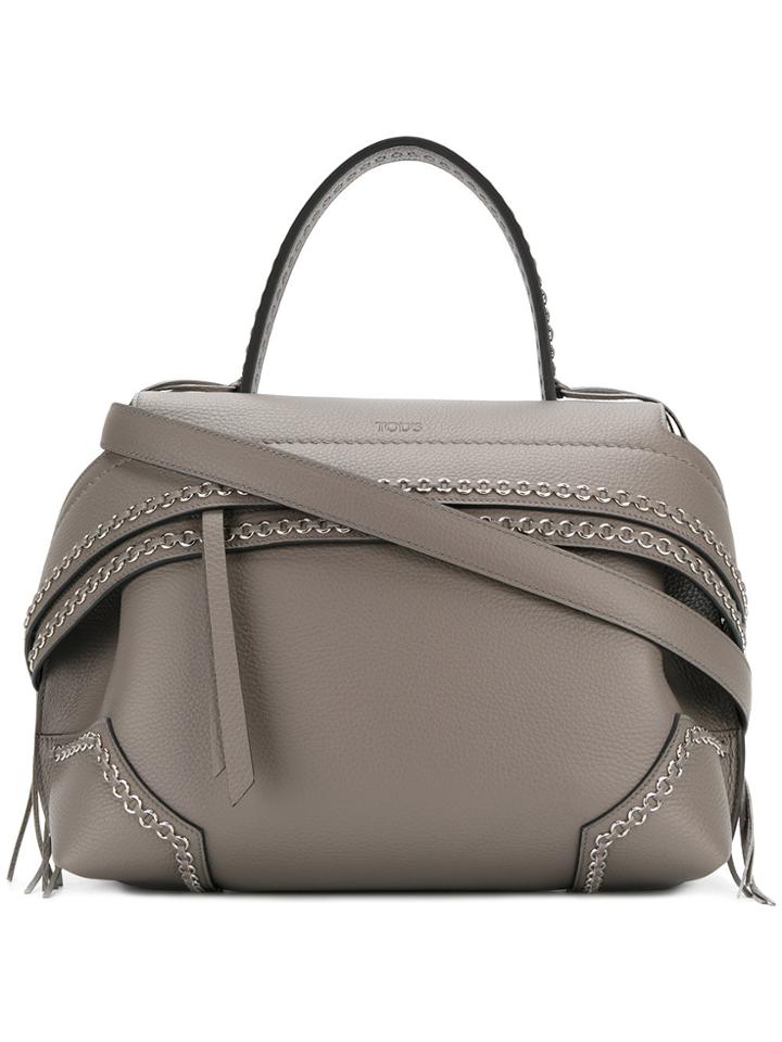 Tod's Chain Detail Tote - Grey