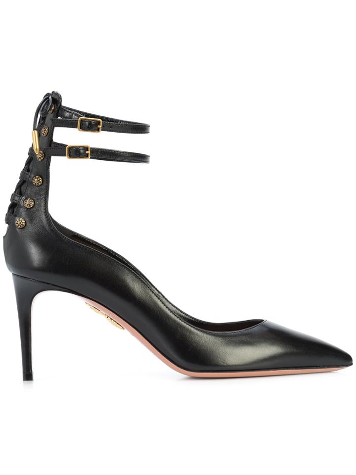 Aquazzura Double Ankle Strap Pumps - Black