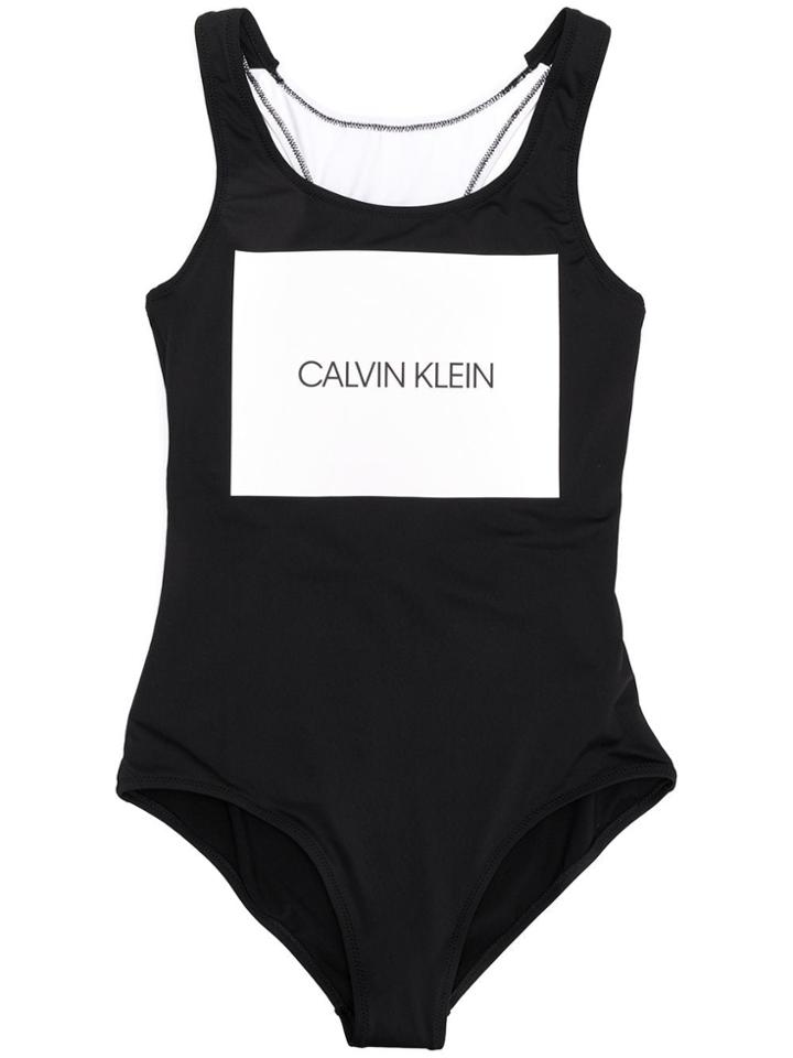 Calvin Klein Kids Logo Swimsuit - Black
