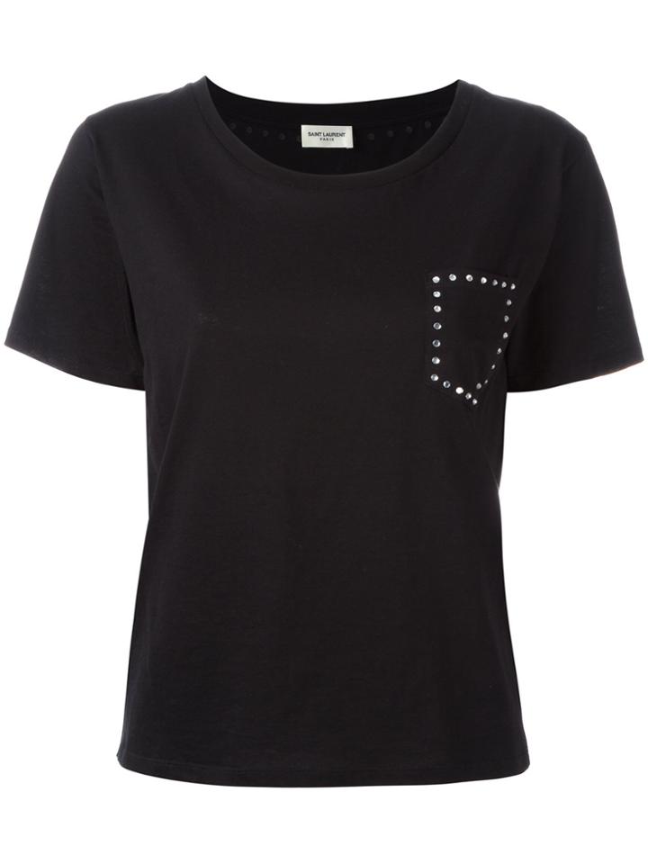 Saint Laurent Studded Pocket T-shirt - Black