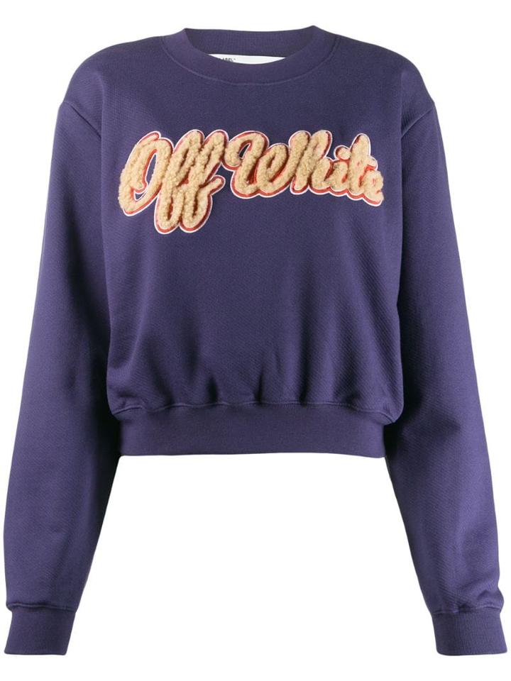 Off-white Shearling Logo Sweatshirt - Blue