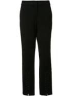Yigal Azrouel Lace Up Detail Slim Pants, Size: 4, Black, Spandex/elastane/viscose