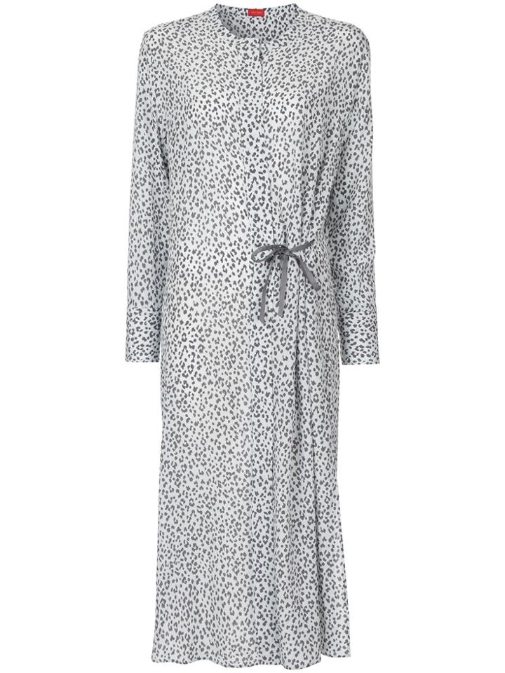 Des Prés Printed Tied Placket Dress - White
