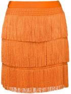 Alberta Ferretti Flapper Fringe Skirt - Orange