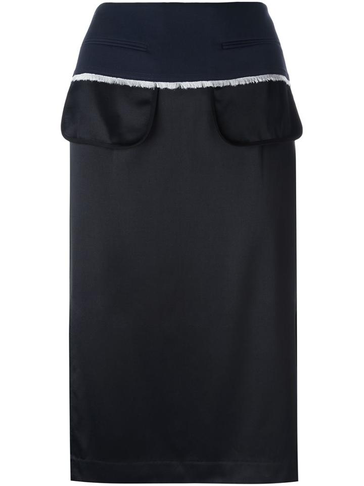 Dkny Inside Out Pencil Skirt, Women's, Size: 2, Black, Viscose/wool