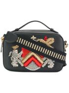 Alberta Ferretti Crest Embellished Bag - Black