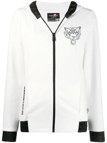 Plein Sport Ruched Detail Sports Jacket - White