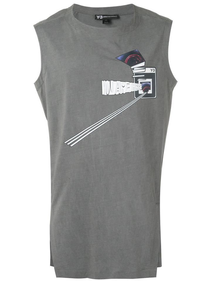 Y-3 - Printed Tank Top - Men - Cotton - Xs, Grey, Cotton