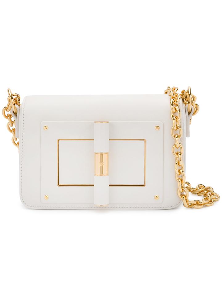 Tom Ford Flip Lock Shoulder Bag - White