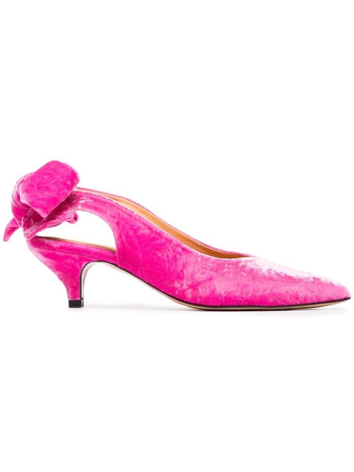 Ganni Pink Sabine 50 Velvet Pumps - Pink & Purple