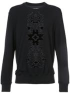 Alexander Mcqueen Satin Embroidered Sweatshirt - Black