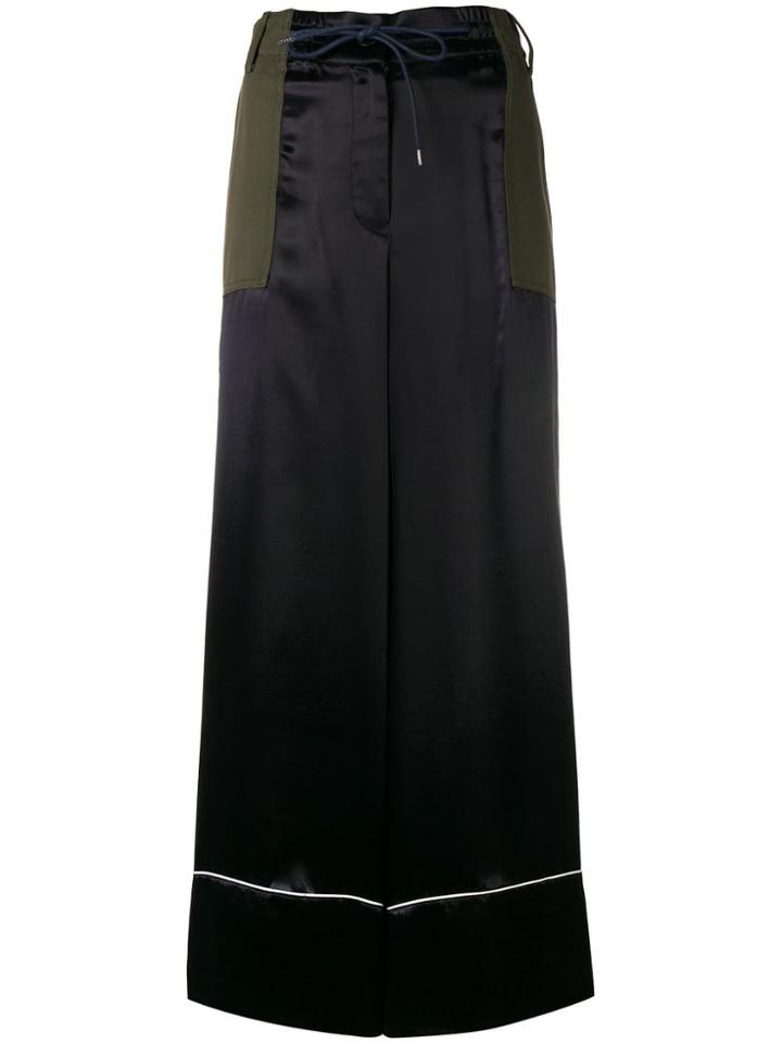 Sacai Contrast Drawstring Trousers - Blue