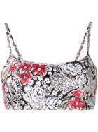 Ganni Prentis Floral Bikini Top - Neutrals