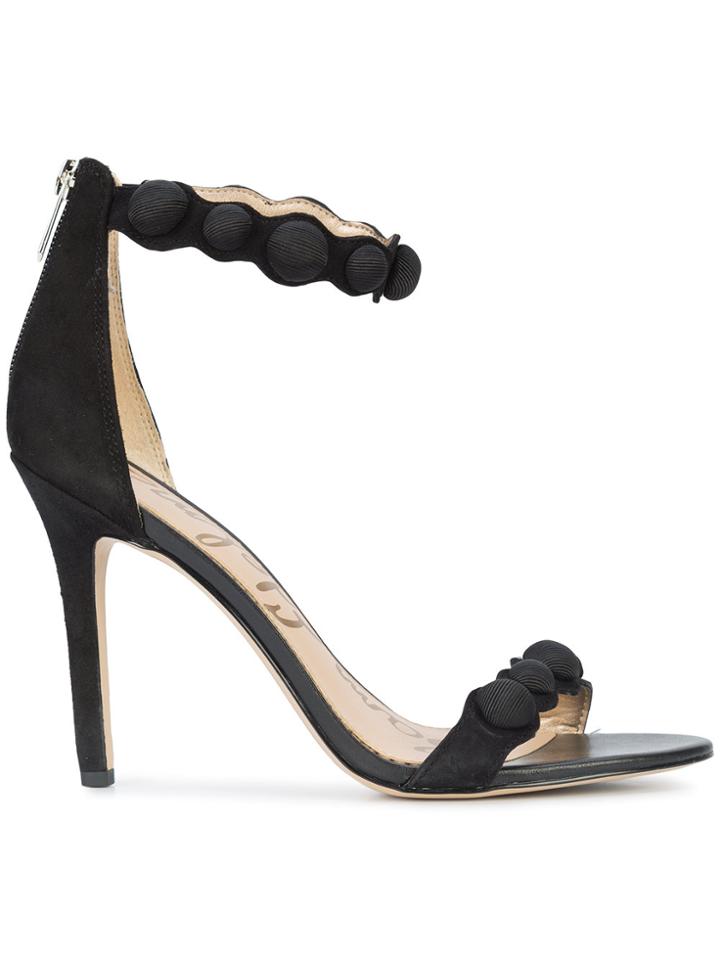 Sam Edelman Button Detail Sandals - Black