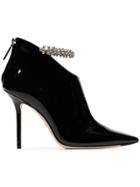 Jimmy Choo Black Blaize 100 Crystal Anklet Patent Leather Boots