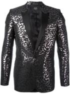 Garcons Infideles - Damask Metallic Blazer - Men - Polyester/viscose - 52, Black, Polyester/viscose
