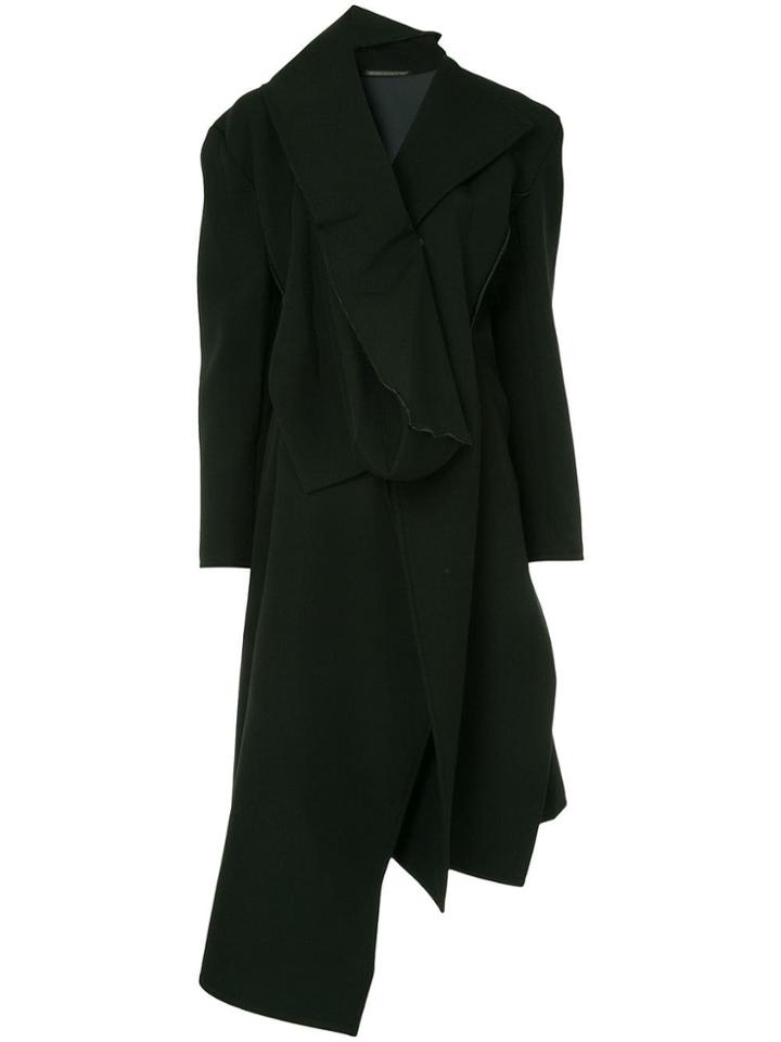 Yohji Yamamoto Asymmetric Long Coat - Black