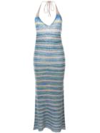Jacquemus La Robe Tropea Long Knitted Dress - Blue