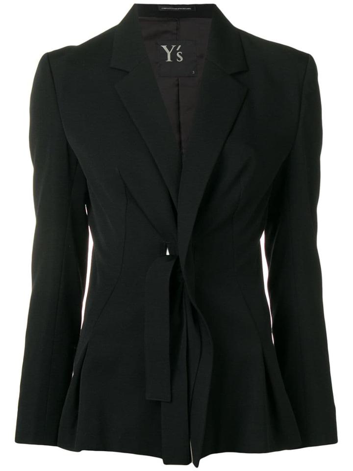 Y's Tie Detail Blazer - Black