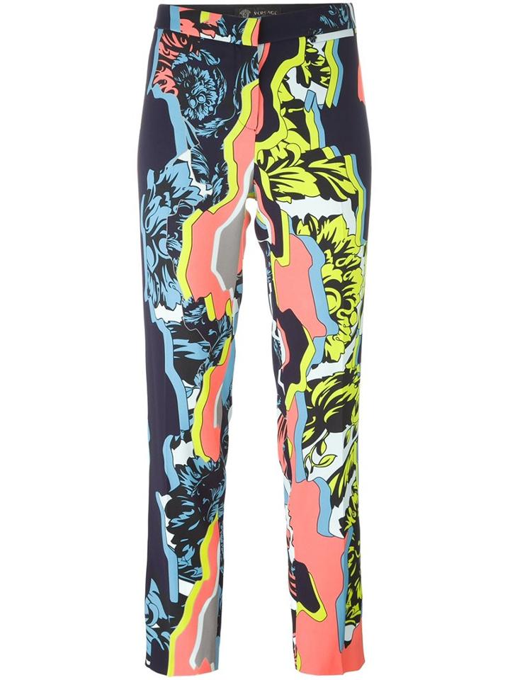 Versace 'jagged Baroque' Cropped Trouser