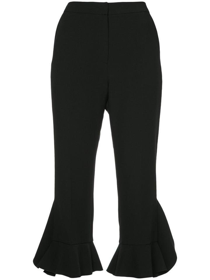 Goen.j Ruffle-trimmed Flared Trousers - Black