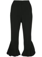 Goen.j Ruffle-trimmed Flared Trousers - Black