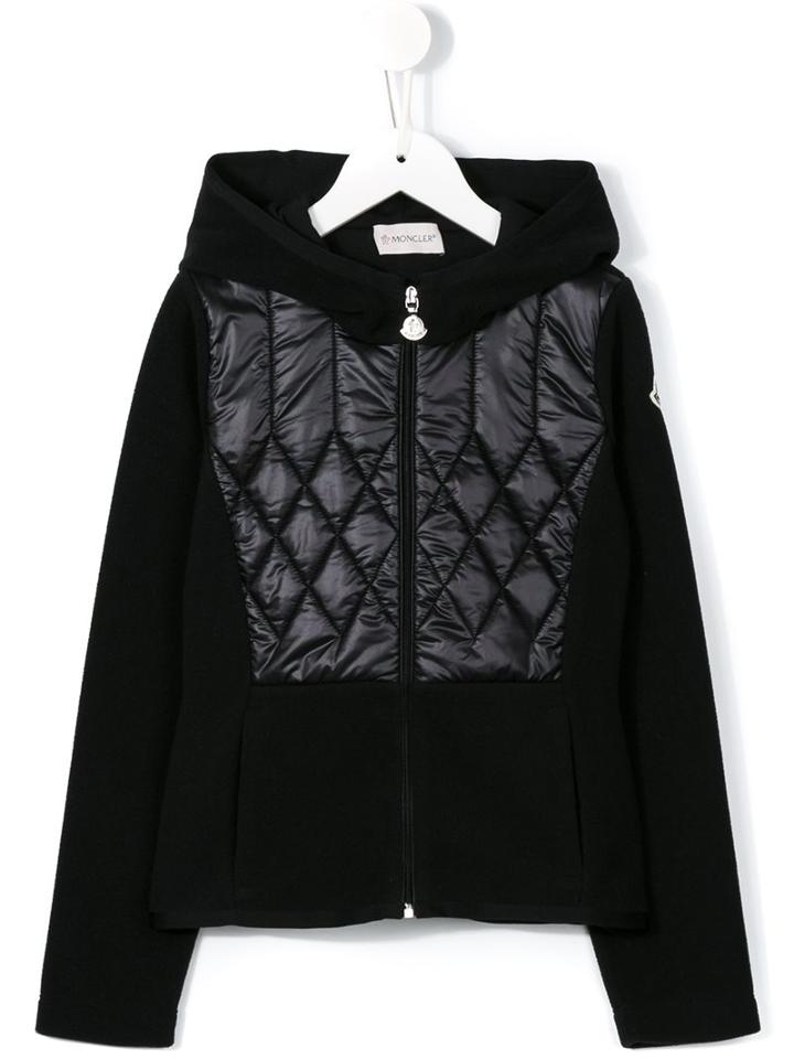 Moncler Kids Quilted Hoodie, Girl's, Size: 8 Yrs, Black