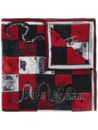 Alexander Mcqueen Snakes And Ladder Print Foulard - Red