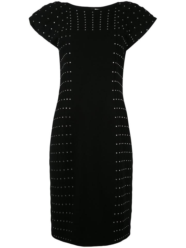 Comme Des Garçons Noir Kei Ninomiya - Studded Midi Dress - Women - Polyester/cupro - M, Black, Polyester/cupro