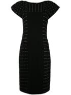 Comme Des Garçons Noir Kei Ninomiya - Studded Midi Dress - Women - Polyester/cupro - M, Black, Polyester/cupro