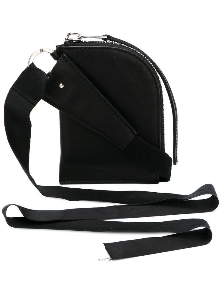 Rick Owens - Smiley Face Clutch - Women - Calf Leather/lamb Nubuck Leather - One Size, Black, Calf Leather/lamb Nubuck Leather