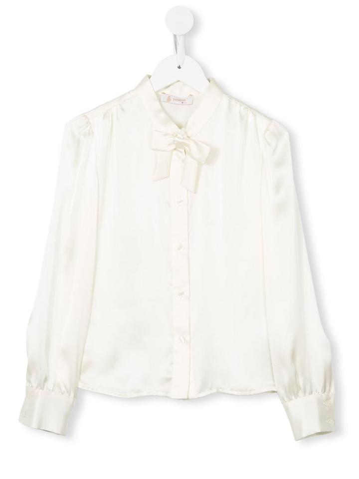 Dondup Kids Bow Detail Blouse, Girl's, Size: 8 Yrs, Nude/neutrals
