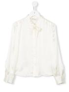 Dondup Kids Bow Detail Blouse, Girl's, Size: 8 Yrs, Nude/neutrals
