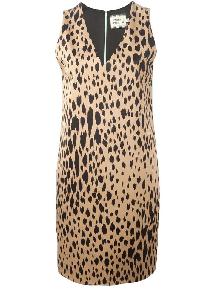 Fausto Puglisi Contrast Back Animal Print Dress, Women's, Size: 40, Viscose/spandex/elastane/acetate/spandex/elastane