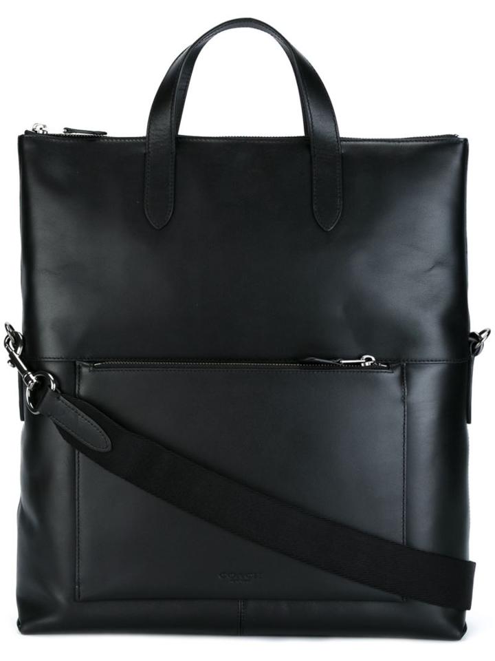 Coach Top Handle Tote Bag, Men's, Black, Calf Leather