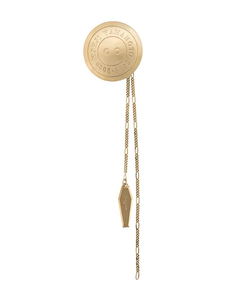 Yohji Yamamoto Embossed Brooch - Gold